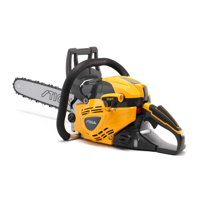 Stiga SP 466 Petrol Chainsaw - Main Image - Rear-Left View - Left Facing.