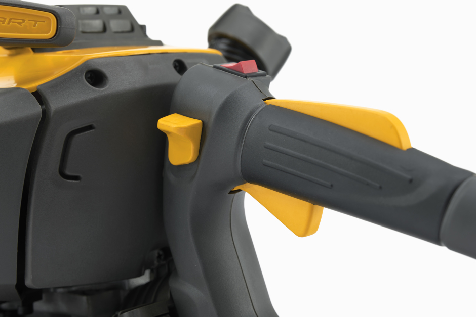 Stiga SHT 670 Petrol Hedgetrimmer - Rear Handle with Triggers and Handle-Adjustment Catch.