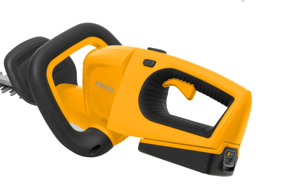 Stiga HT 100e KIT 20v Cordless Hedgetrimmer - Rear-Handle Pivoted.