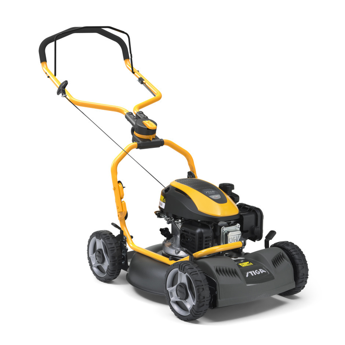 Stiga Multiclip 550 Hand-Propelled Petrol Mulching Lawnmower - Right Facing