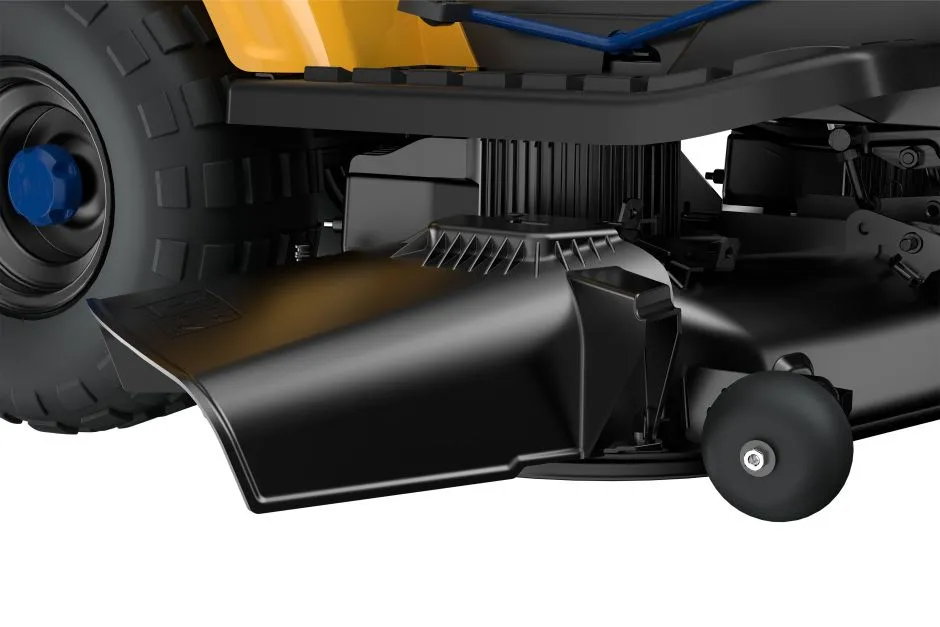 Stiga Tornado 7108e - Cutter Deck with Side-Discharge Chute and Anti-Scalp Wheel.