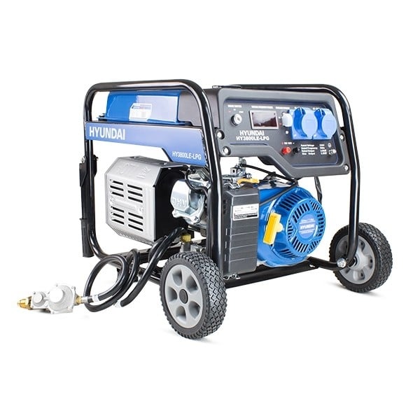 Hyundai 3.2kW/4.00kVa* Dual-Fuel Electric-Start Site Generator | HY3800LE-LPG