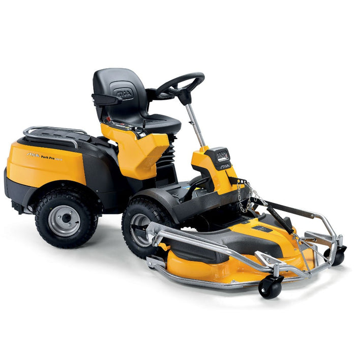 Stiga Park Pro 900 WX 4WD V-Twin Front-Cut Ride-On Lawnmower - Main Image - Right Facing with Cutter Deck.