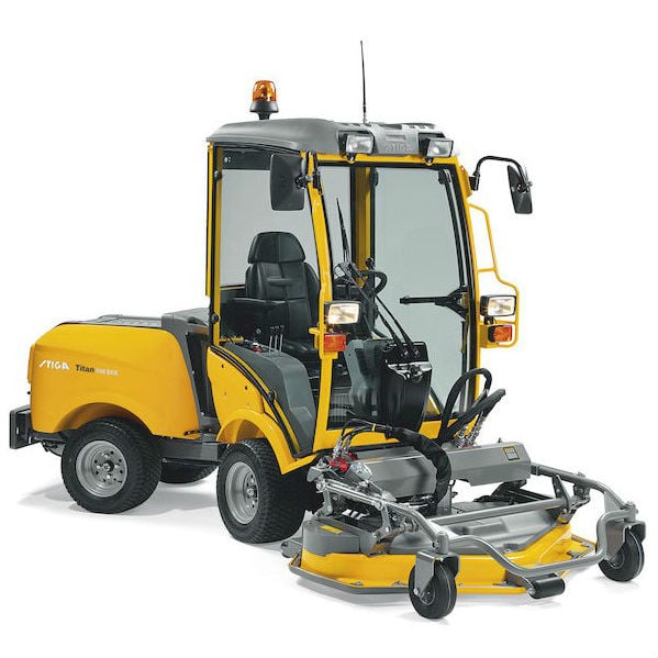 Stiga Titan 740DCR Ride On Lawnmower with Air Conditioned Cab Road Kit Excluding Deck