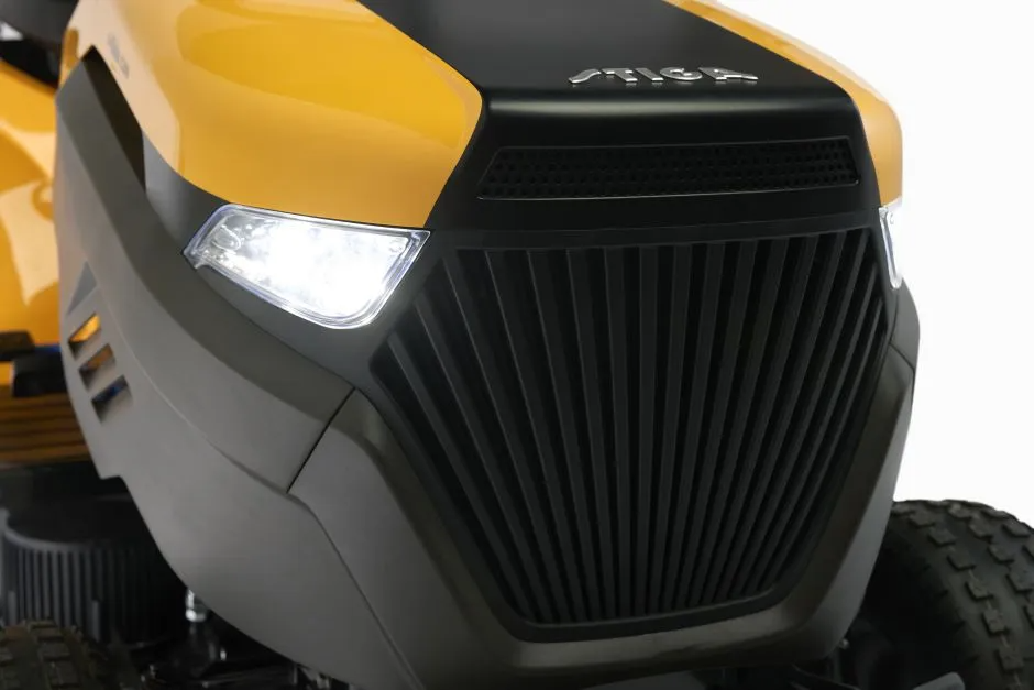 Stiga Estate 384e Battery-Powered Rear-Collect Lawn Tractor with Stepless Electronic Drive