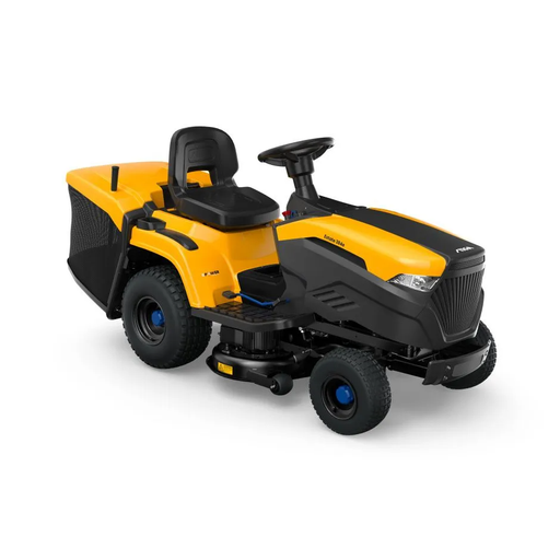 Stiga Estate 384e Battery-Powered Rear-Collect Lawn Tractor with Stepless Electronic Drive - Main Image - Right Facing.