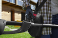Stiga PS 700e 48v Cordless Pole-Pruner - Harness Attachment Point and Dual Activation-Triggers.