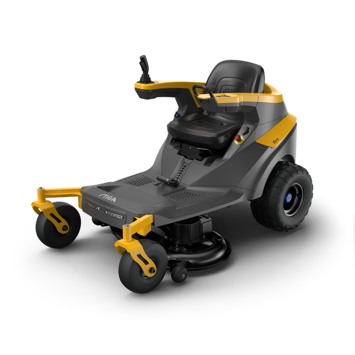 Stiga Gyro 700e ‘Drive-by-Wire’ Electric Battery-Powered Axial Ride-On Lawnmower - Main Image - Front-Left View - Left Facing.