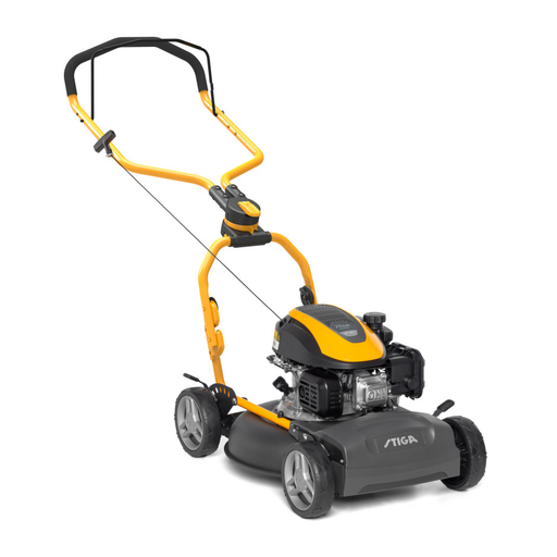 Stiga Multiclip 547 Hand-Propelled Petrol Mulching Lawnmower - Right Facing