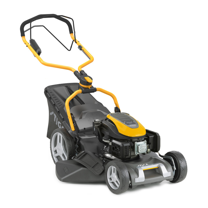 Stiga Combi 753 SE 4-in-1 Self-Propelled Petrol Lawnmower with Electric Start - Main Image - Right Facing.