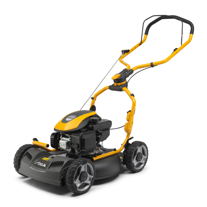 Stiga Multiclip 550 Hand-Propelled Petrol Mulching Lawnmower - Left Facing