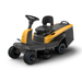 Stiga Swift 372e Battery-Powered Rear-Collect Ride-On Lawnmower with Stepless Electronic Drive - Main Image - Left Facing.
