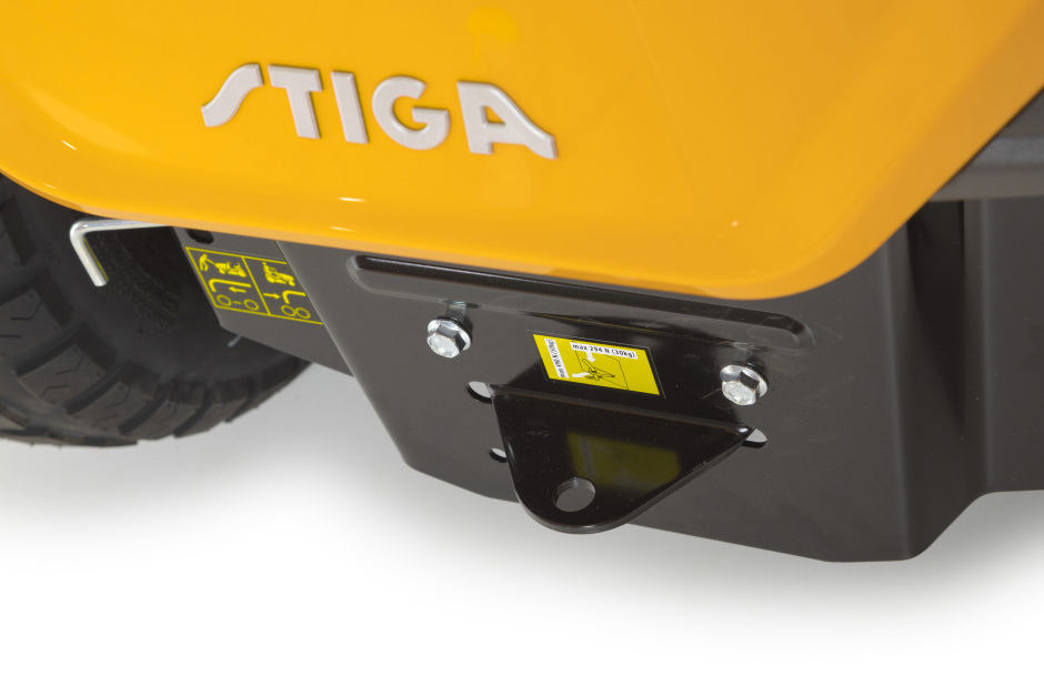 Stiga Tornado 7108 W - Back-End View with Tow Hitch.