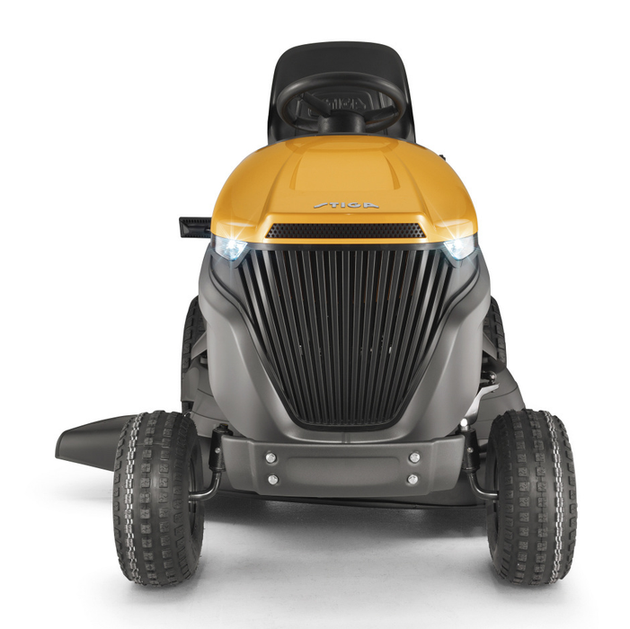 Stiga Tornado 7108 W - Front-End View - Headlights On.
