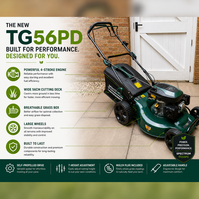 Spectrum TG56PD Self-Propelled Petrol Lawn Mower (56cm)