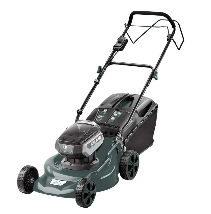 Spectrum SBS460CLM 46cm Self-Propelled Cordless Lawn Mower — Complete Kit (2× 4.0Ah Battery + Charger)