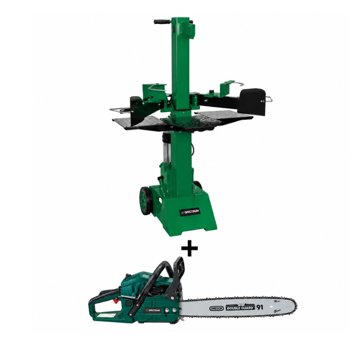 Spectrum TY8000V 8-Tonne Electric Log Splitter With 45cc Petrol Chainsaw Included (18")