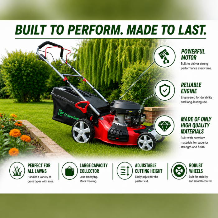 Chipperfield JET51AD Self-Propelled 3-In-1 Petrol Lawn Mower (51cm/ 20")