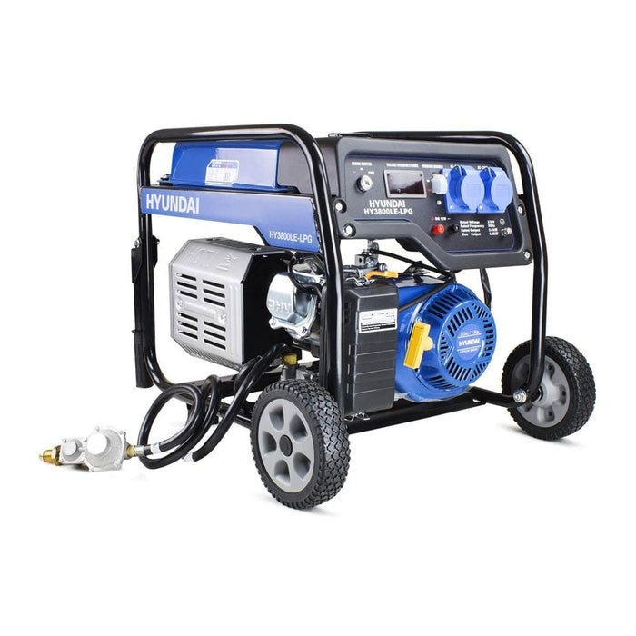 Hyundai 3.2kW/4.00kVa* Dual-Fuel Electric-Start Site Generator | HY3800LE-LPG