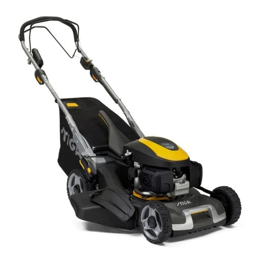 Stiga Twinclip 955 VE 4-in-1 Variable-Speed Petrol Lawnmower with Electric Start & Honda Engine - Main Image - Right Facing.