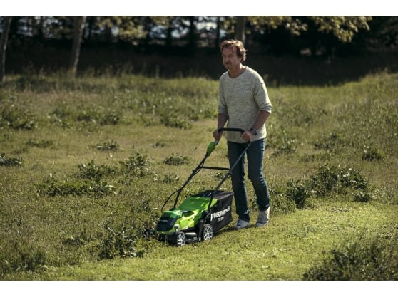 Greenworks G40LM41K2X 40v/41cm Cordless Lawnmower (Inc. 2 x 2Ah Batteries & Charger)