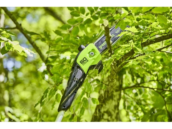 Greenworks GD60PS25 60v DigiPro Cordless Pole-Pruner – 25cm Guide Bar (Tool Only)