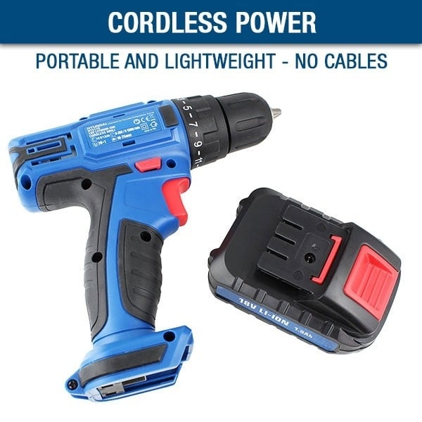Hyundai 18v/1.5Ah Li-Ion Cordless Drill with 89-Piece Drill Accessory-Kit | HY2175