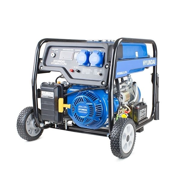 Hyundai 3.2kW/4.00kVa* Dual-Fuel Electric-Start Site Generator | HY3800LE-LPG