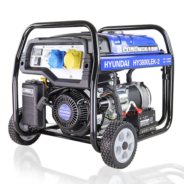 Hyundai 3200w Open-Frame Electric-Start Petrol Generator | HY3800LEK-2