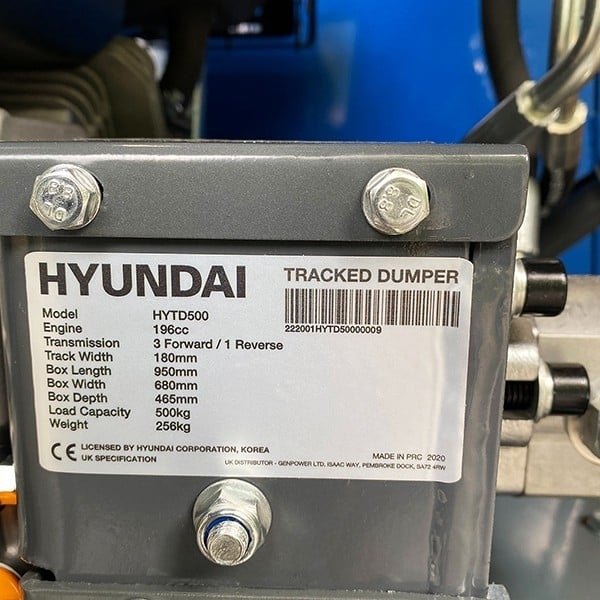 Hyundai 196cc/500kg-Capacity Tracked Power-Barrow | HYTD500