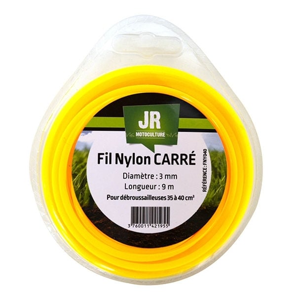 Square Nylon Trimmer-Line - Replacement Strimmer Line - ( 3mm x 9m ) JR FNY040