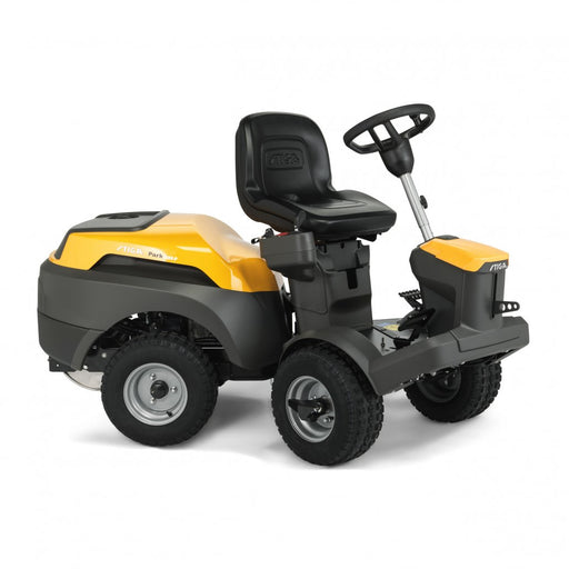 Stiga Park 500 Front-Cut Ride-On Lawnmower - Main Image - Right Facing Without Cutter Deck. 