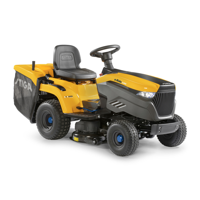 Stiga Estate 384e Battery-Powered Rear-Collect Lawn Tractor with Stepless Electronic Drive