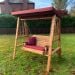 Charles Taylor ‘Dorset’ 2-Seater Wooden Swing with Burgundy Cushions & Detachable Roof Cover | HB133B