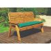 Charles Taylor Traditional 3-Seater Wooden Bench with Green Cushion | HB20G