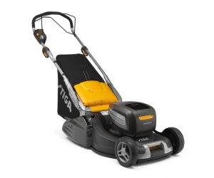 Stiga Twinclip 950e VR KIT 48v Variable-Speed Cordless Rear-Roller Lawnmower - Main Image - Right Facing.