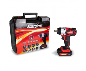 Energizer 18V Brushless Portable Impact Wrench + 2 x Batteries, Charger & Case - EZCCB18V2B2AUK