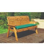 Charles Taylor Traditional 3-Seater Wooden Bench with Green Cushion | HB20G